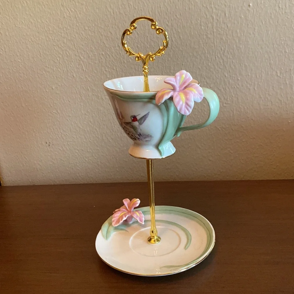 Teacup Saucer Daffodil Concerto Lena Liu Delicate Jewels Bradford Editions S797 - Picture 2 of 7